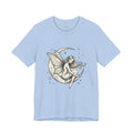 Moon Fairy T-Shirt with whimsical celestial graphic, featuring a fairy and moon design on a comfortable Printify T-shirt.