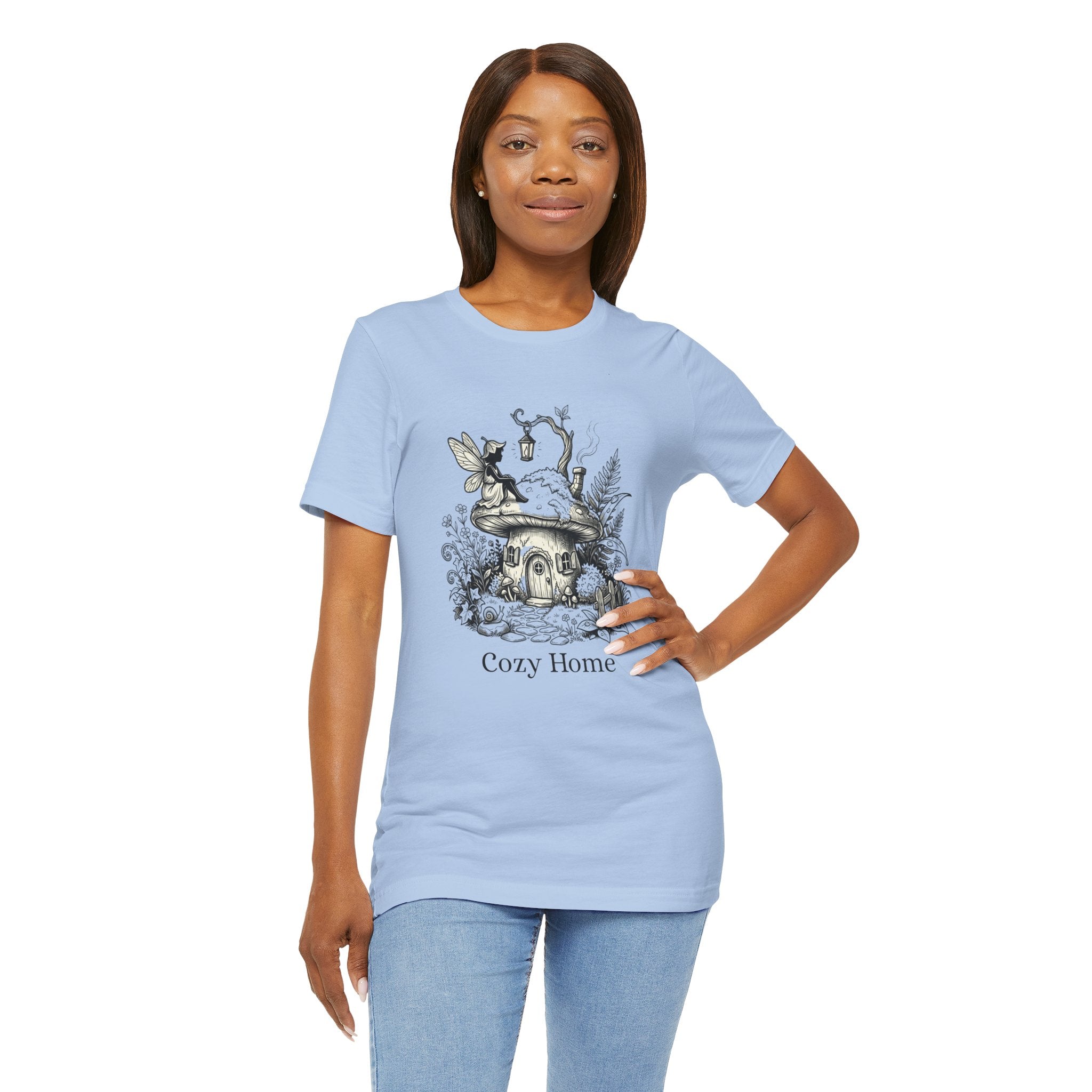 Cozy Home Tee — Fairy Mushroom Cottage Graphic Shirt