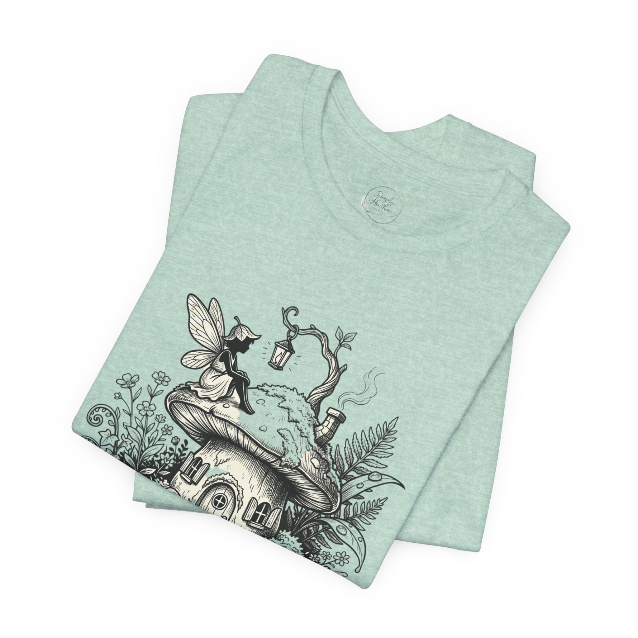 Cozy Home Tee — Fairy Mushroom Cottage Graphic Shirt
