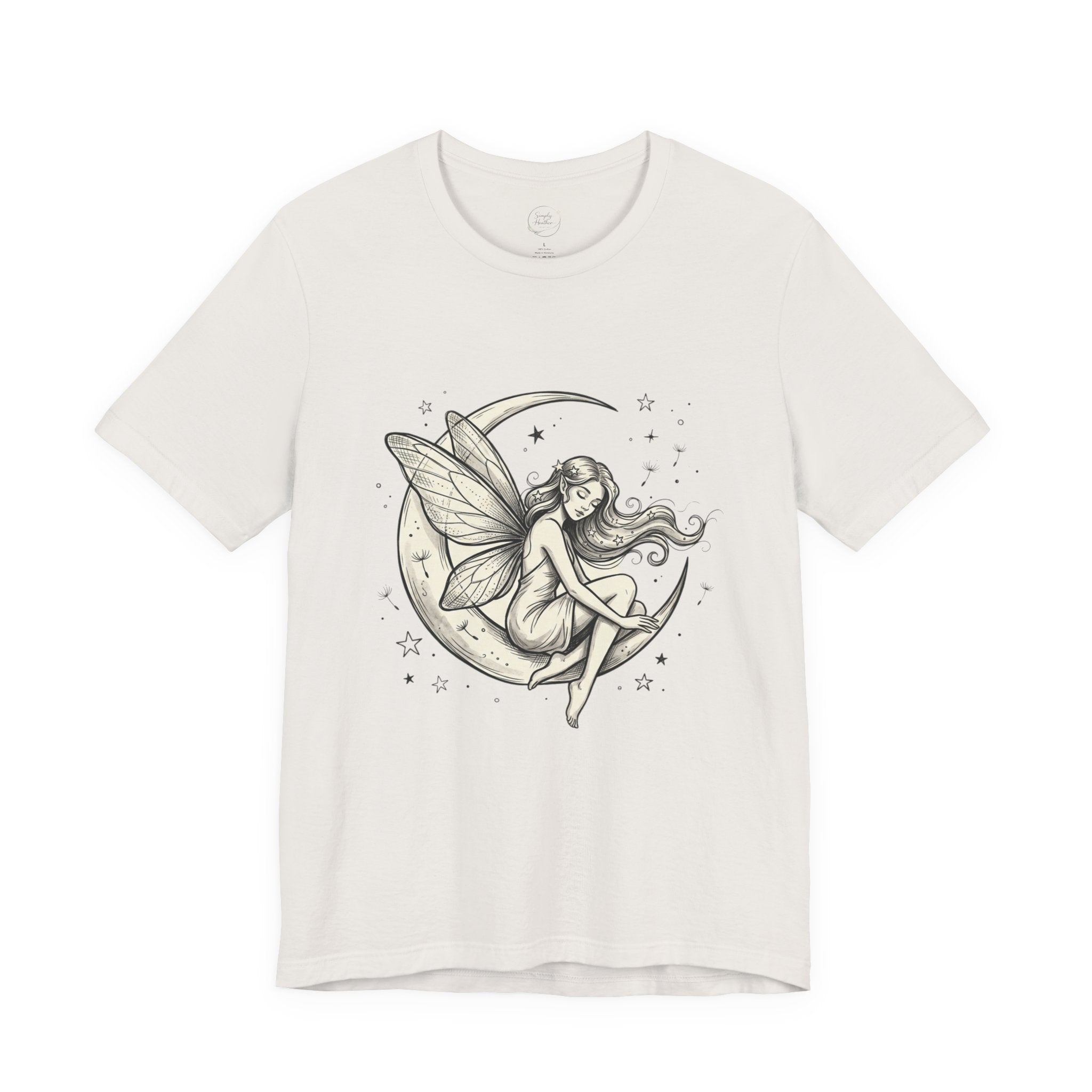 Moon Fairy T-Shirt featuring whimsical celestial graphic print, soft fabric, and casual fit from Printify.