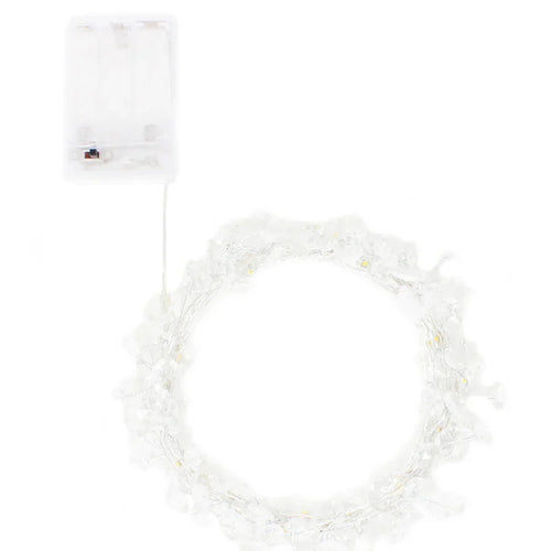 Battery-operated Perfect Holiday Enchanted Crystal Gemstone Fairy Lights with 40 LED bulbs, ideal for decorative lighting.
