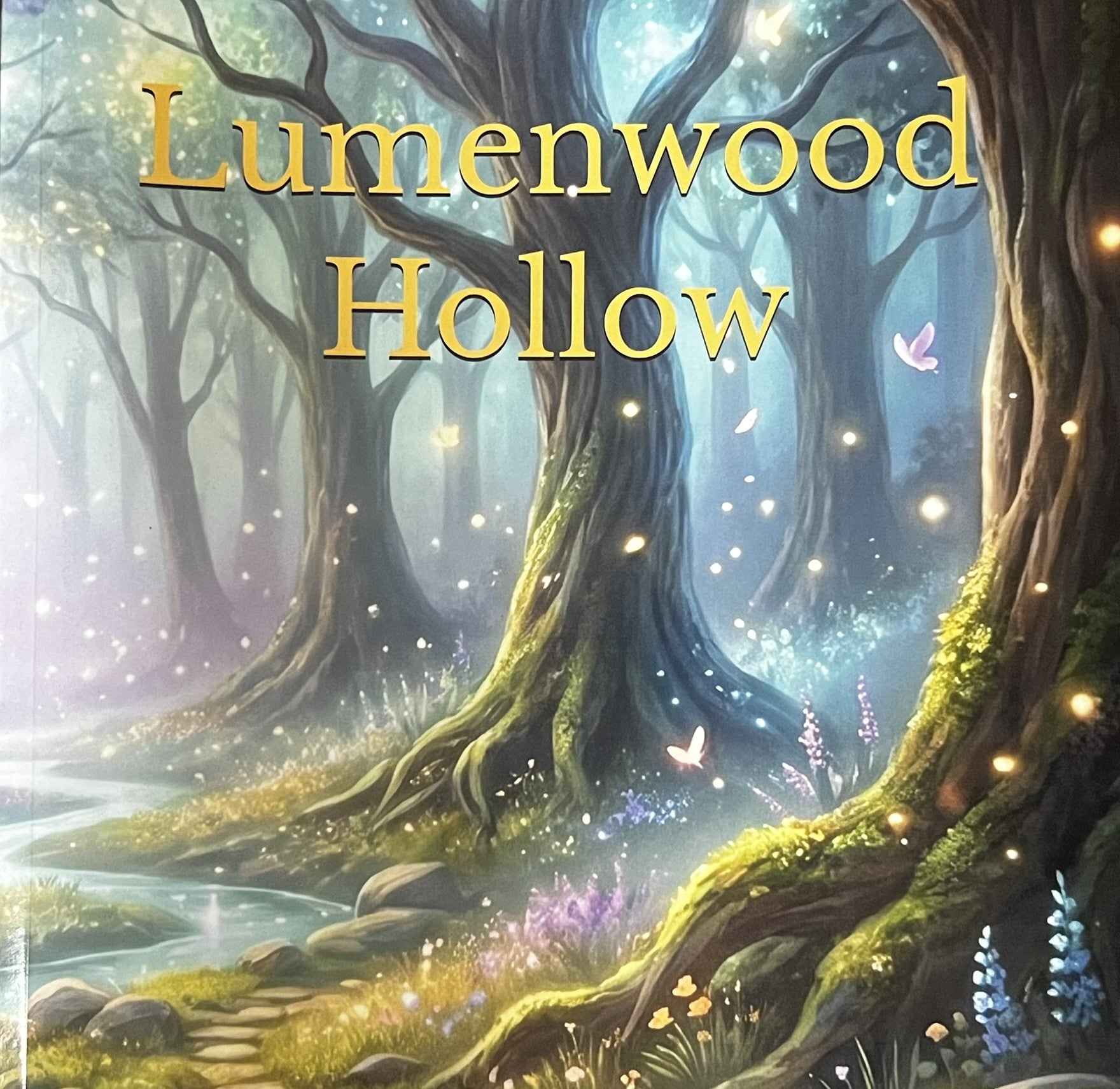 Lumenwood Hollow storybook cover with craft journal and Courage Moth creative kit by Simply Heather Creative, crafted for storytelling.