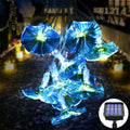 Solar Morning Glory Fairy Garden Lights with 10 LED floral glow, decorative outdoor lighting for garden and patio decor.