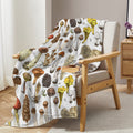 Soft woodland mushroom fleece throw blanket by cjdropshipping with forest-inspired plush design in two sizes.