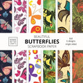 Butterfly decorative craft paper sheet from Books by splitShops, 8x8 inch single-sided scrapbook and journaling sheet for crafts.
