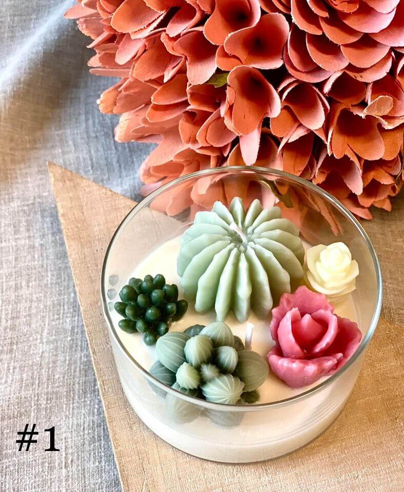 Handmade garden terrarium candle by Crazy About Candles, designed for serene home decor with a natural, lush aesthetic.